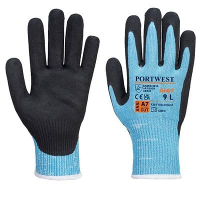 Portwest A667 - Claymore Cut F13 Nitrile Glove  Blue/Black