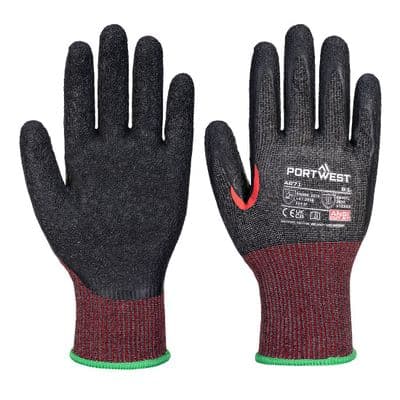 Portwest A671 - CS Cut F13 Latex Glove  Black