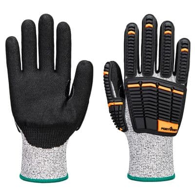 Portwest A718 - Impact C13 Nitrile foam Glove  Grey/Black
