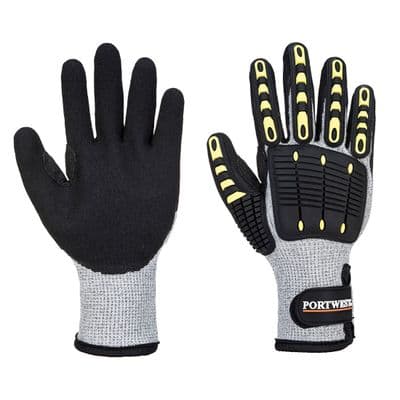 Portwest A729 - Anti Impact Cut Resistant Thermal Glove  Grey/Black