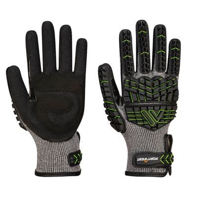 Portwest A755 - VHR15 Nitrile Foam Impact Glove  Black/Green