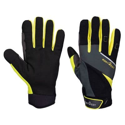 Portwest A774 - DX4 LR Cut Glove  Black/Yellow