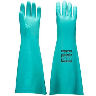 Portwest A813 - Extended Length Nitrile Gauntlet  Green