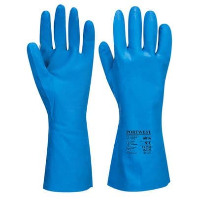 Portwest A814 - Food Approved Nitrile Gauntlet  Blue