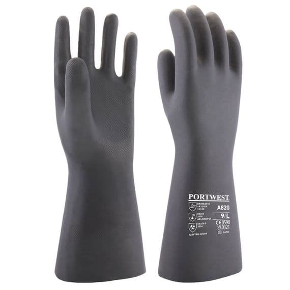 Portwest A820 - Neoprene Chemical Gauntlet  Black