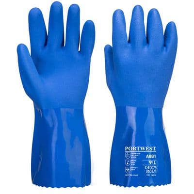 Portwest A881 - Marine Ultra PVC Chem Gauntlet  Blue