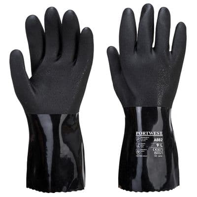 Portwest A882 - ESD PVC Chemical Gauntlet  Black