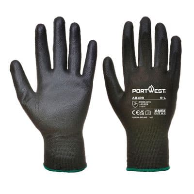 Portwest AB129 - PU Palm Glove (288 Pairs)  Black