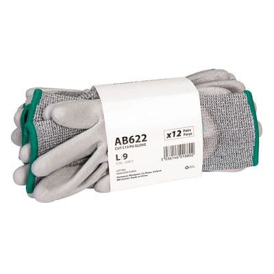 Portwest AB622 - Cut C13 PU Essential Multipack (Pk12)  Grey