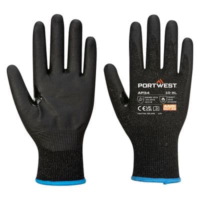 Portwest AP34 - LR15 Nitrile Foam Touchscreen Glove (Pk12)  Black