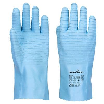 Portwest AP75 - FD Chemical B Latex Gauntlet Blue