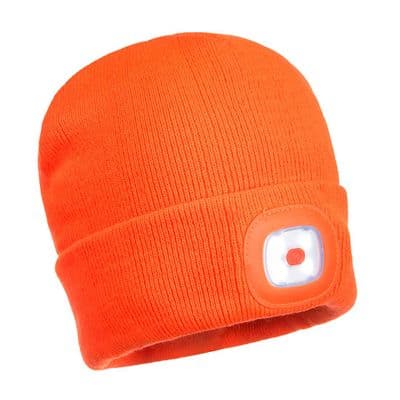 Portwest B029 - Beanie USB Rechargeable LED Head Light  Orange
