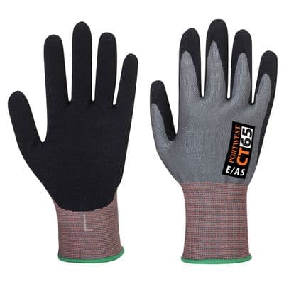 Portwest CT65 - CT Cut E15 Nitrile Glove  Grey/Black