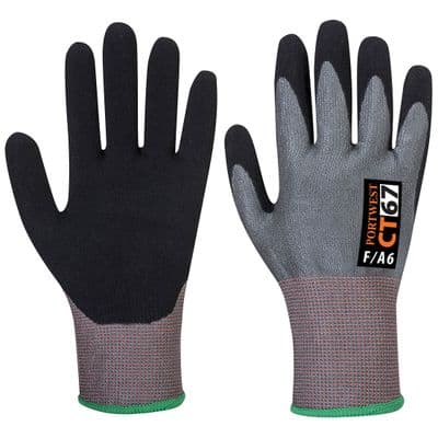 Portwest CT67 - CT Cut F13 Nitrile Glove  Grey/Black