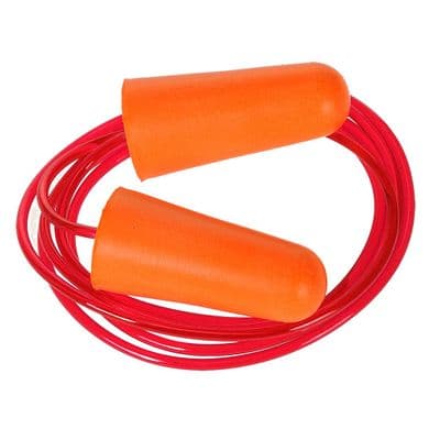 Portwest EP08 - Corded PU Foam Ear Plugs (200 Pairs)  Orange