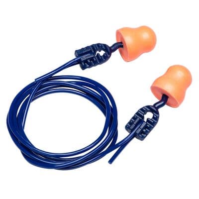 Portwest EP12 - Easy Fit PU Ear Plugs Corded (200 Pairs)  Orange