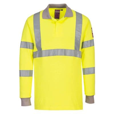 Portwest FR77 - FR Modaflame Anti-Static Hi-Vis Long Sleeve Polo Shirt