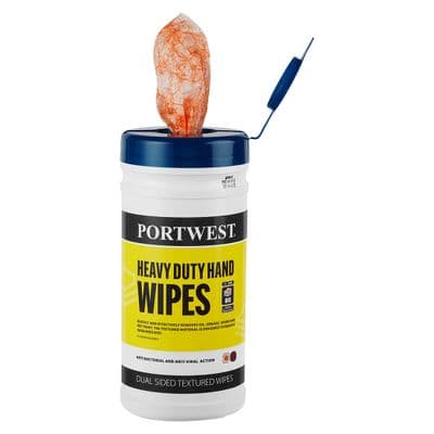 Portwest IW30 - Heavy Duty Hand Wipes (80 Wipes)  Orange