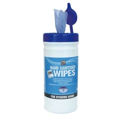 Portwest IW40 - Hand Sanitiser Wipes (200 Wipes)  Blue