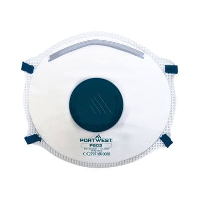 Portwest P203 - FFP2 Valved Dolomite Respirator (Pk10)  White