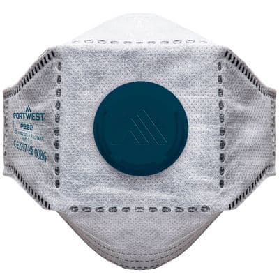 Portwest P292 - EAGLE FFP2 Valved Carbon Fold Flat Respirator (Pk10)  White
