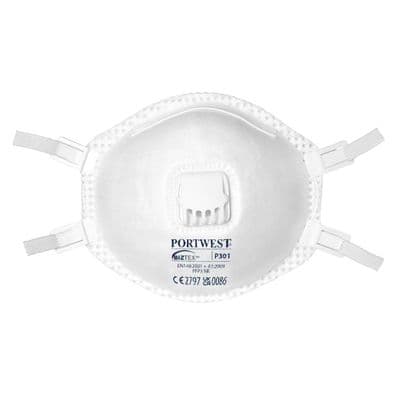 Portwest P301 - FFP3 Valved Respirator (Pk10)  White