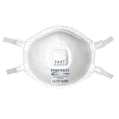 Portwest P303 - FFP3 Valved Dolomite Respirator (Pk10)  White