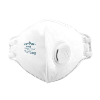 Portwest P351 - FFP3 Valved Dolomite Fold Flat Respirator (Pk20)  White