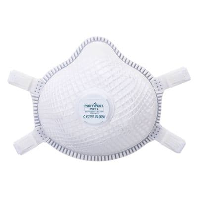 Portwest P371 - ERGONET FFP3 Valved Dolomite Respirator (Pk5)  White