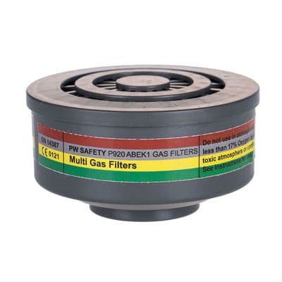 Portwest P920 - ABEK1 Gas Filter Special Thread Connection (Pk4)  Grey