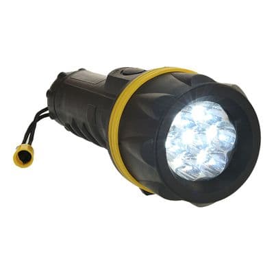 Portwest PA60 - 7 LED Rubber Torch  Yellow/Black