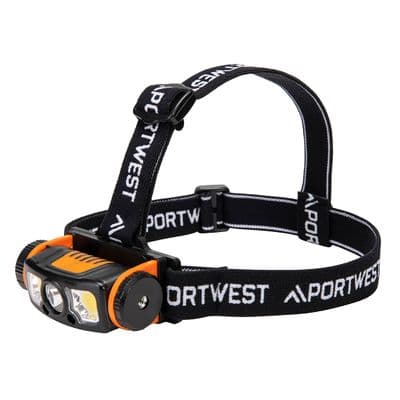 Portwest PA76 - LED motion sensor USB head light  Black/Orange
