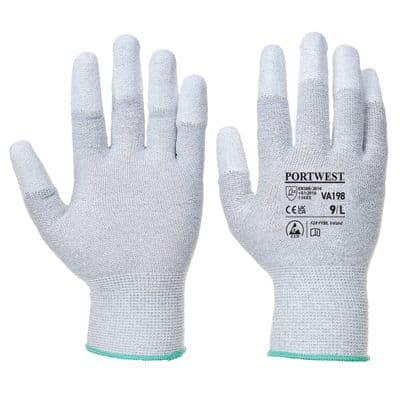 Portwest VA198 - Vending Antistatic PU Fingertip Glove  Grey