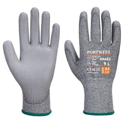 Portwest VA622 - Vending MR Cut PU Palm Glove  Grey