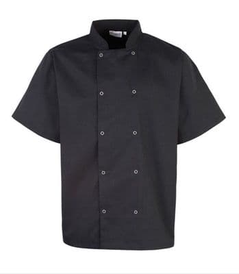 Premier Chef's Studded front short sleeve jacket