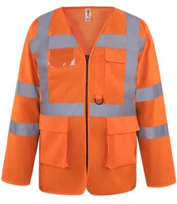 Yoko Hi-Vis Executive Long Sleeve Waistcoat