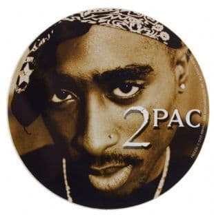 2Pac - Round Headshot (Sticker)