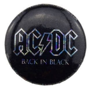 AC/DC - Back In Black Glitter Logo (25mm Button Badge)