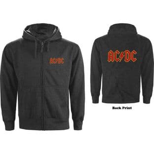 AC/DC Double Sided Charcoal Grey Hoodie: Classic Logo - (XL) (HD055) (New)