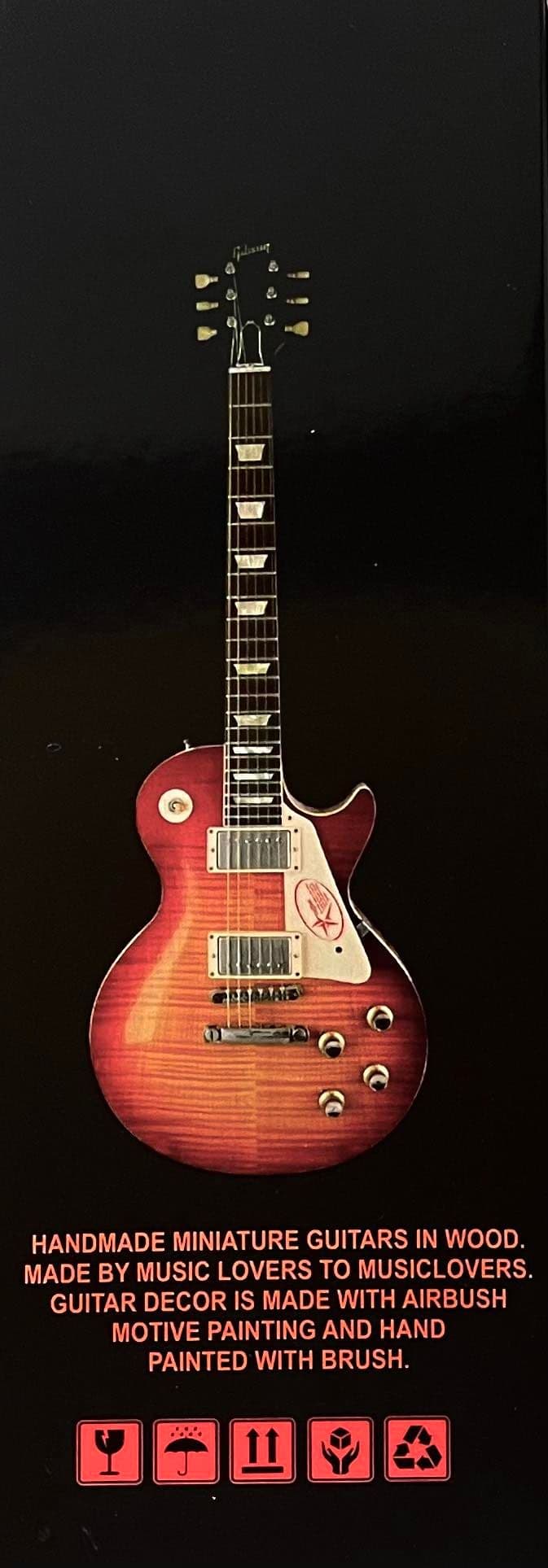 AC/DC Highway To Hell Miniature Wooden 1 4 Scale Guitar With Stand New/Box