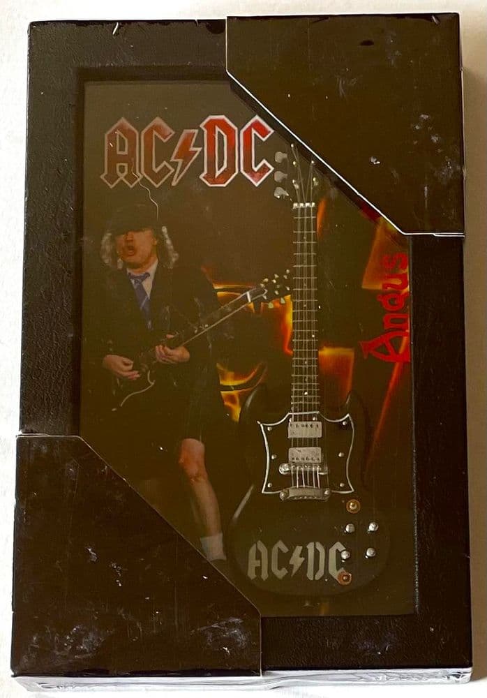 AC/DC Miniature Guitar in Black Shadowbox Frame New/Sealed