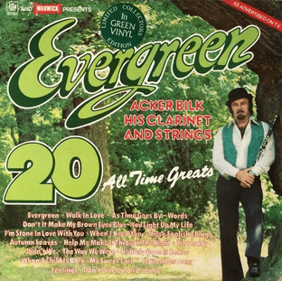 Acker Bilk, His Clarinet And Strings - Evergreen: 20 All Time Greats (LP) (Green Vinyl) (VG-EX/EX)