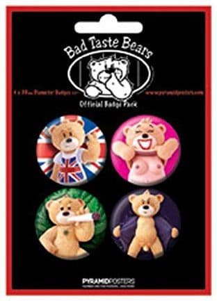 Bad Taste Bears - 4 Badge Pack