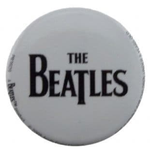 Beatles (The) - Logo Black On White (25mm Button Badge)
