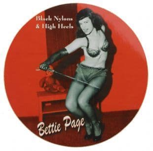 Bettie Page - Black Nylons & High Heels (Sticker)