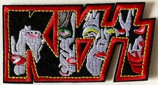 Black/Red Kiss With Faces Iron-On/Sew On Patch (pa330)