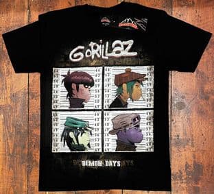 BNWT Rock@Tees Gorillaz Demon Days Double Sided T-shirt Large (ts0398)