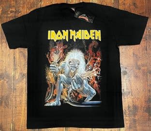 BNWT Rock@Tees Iron Maiden Eddie/Yellow Logo Double Sided T-shirt Extra Large (ts0386)