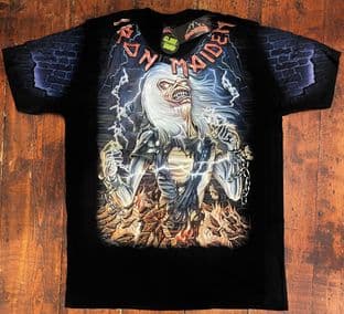 BNWT Rock@Tees Iron Maiden Glow In The Dark Double Sided T-shirtM (ts0440)