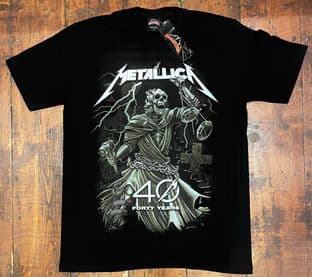 BNWT Rock@Tees Metallica Forty Years Double Sided T-shirt L (ts0378)
